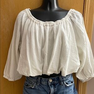 We The Free Cream Peasant Blouse
